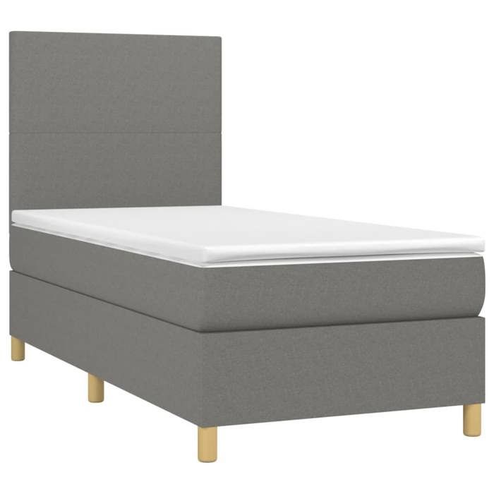 VidaXL Sommier à Lattes de Lit avec Matelas et LED, Lit Rembourré, Lit Simple, Lit Adulte de Chambre à Coucher Intérieur, 3135246