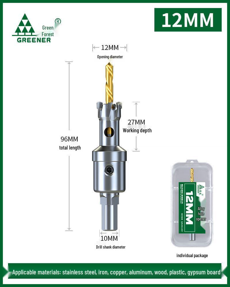 Green Forest Stainless Steel Hole Saw for Metal, Wood, and Aluminum Drilling