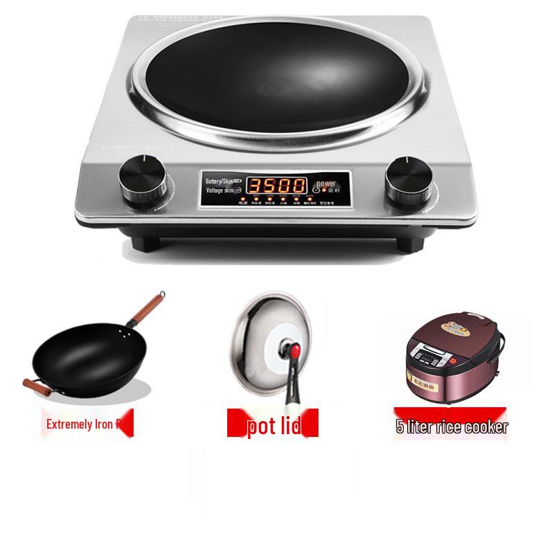 International 3500W Induction Cooker, 110V, EU/UK/US Standards, Commercial Flat and Concave Design