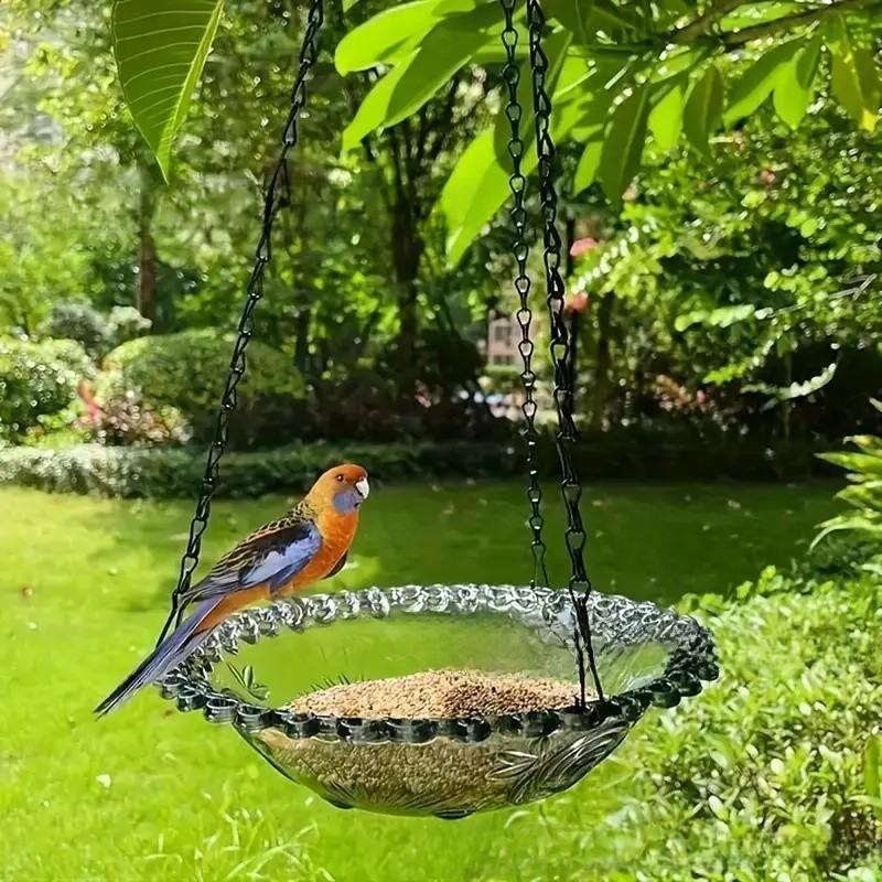 Bird Feeder And Bird Bath Hanging Decor With Automatic Feed System For Garden And Balcony