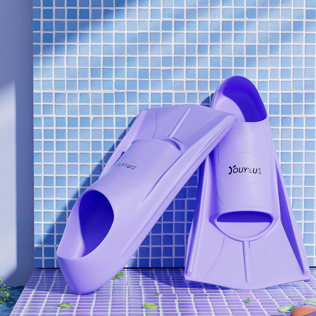 Women's and Children's Professional Short Swim Fins for Freestyle, Breaststroke, Snorkeling, and Diving