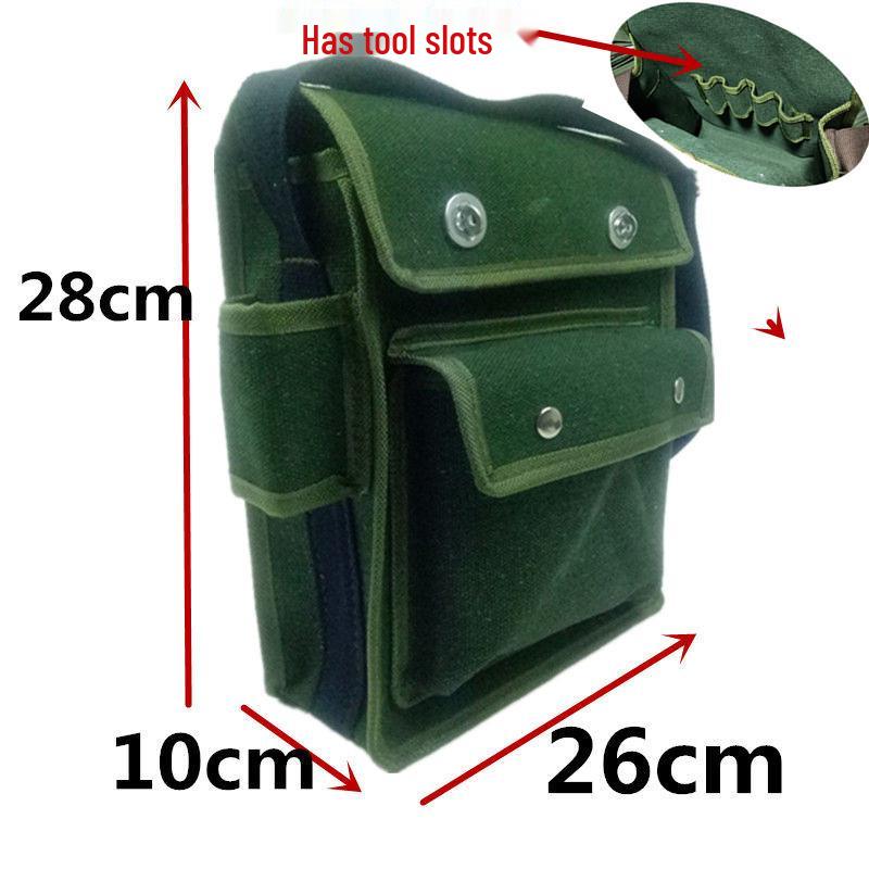 Extra Large Wear-Resistant Canvas Electrician Tool Bag with Shoulder Strap - Multifunctional Repair Bag