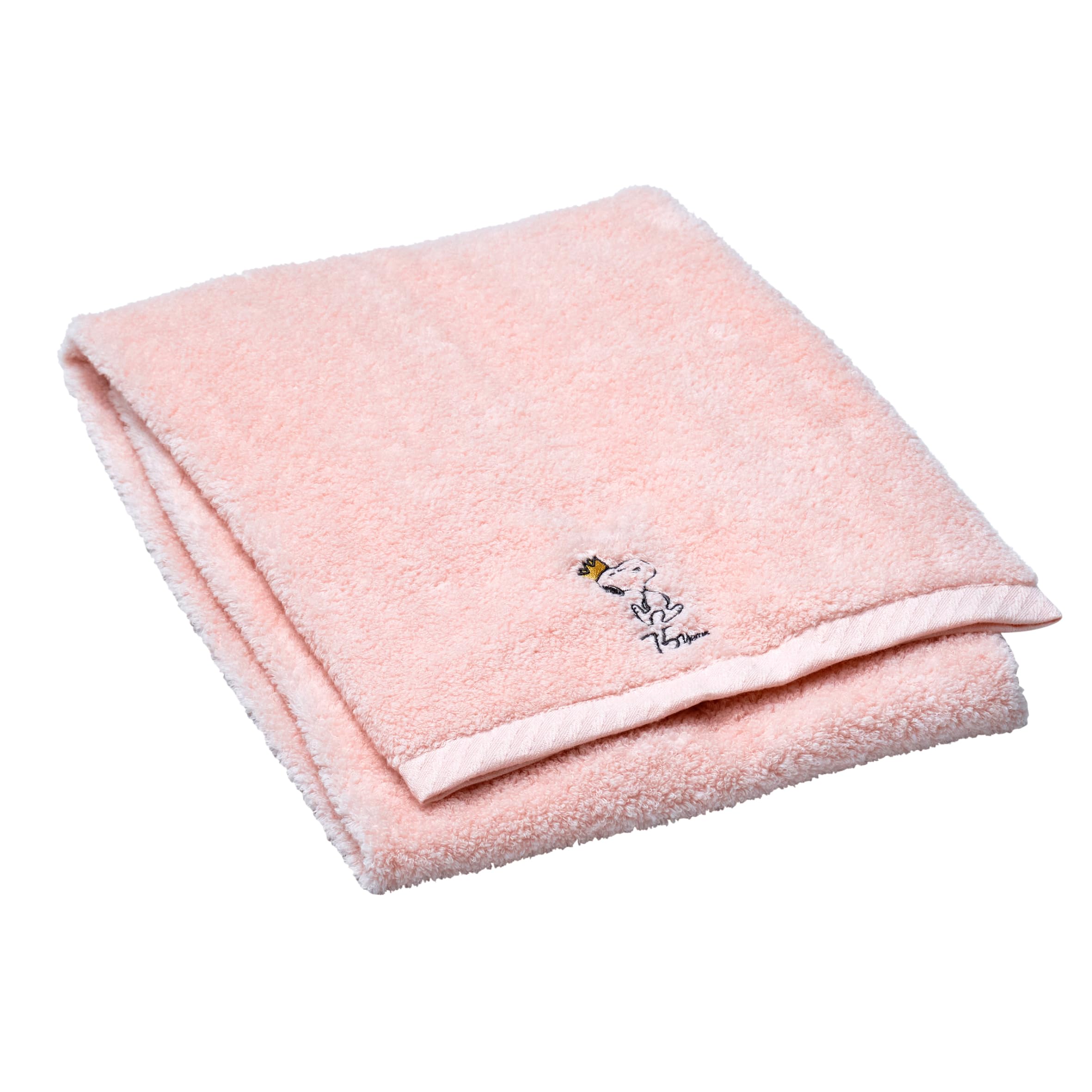 

Nishikawa Snoopy Bath Made with Untwisted Yarn for a and Absorbent with a Single Embroidered Made in Light 75th Anniversary Towel, 60x120cm, Washable, розовый