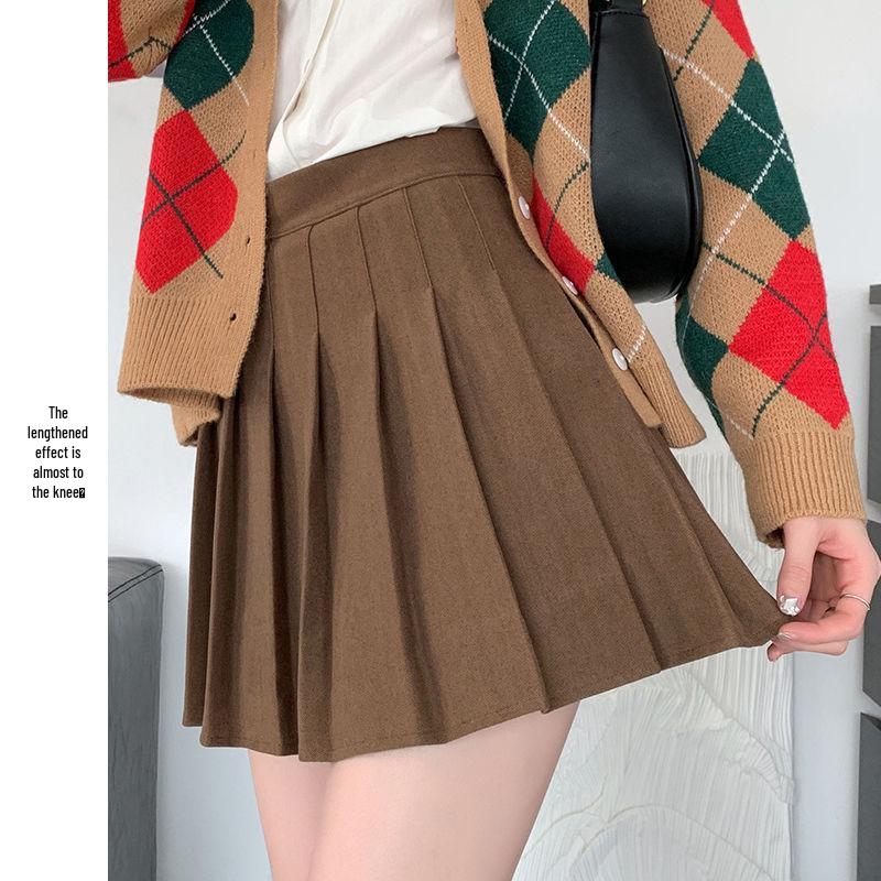 New 2024 Women's High Waist Black Pleated A-line Skirt - Short, Slimming, Summer to Autumn Style
