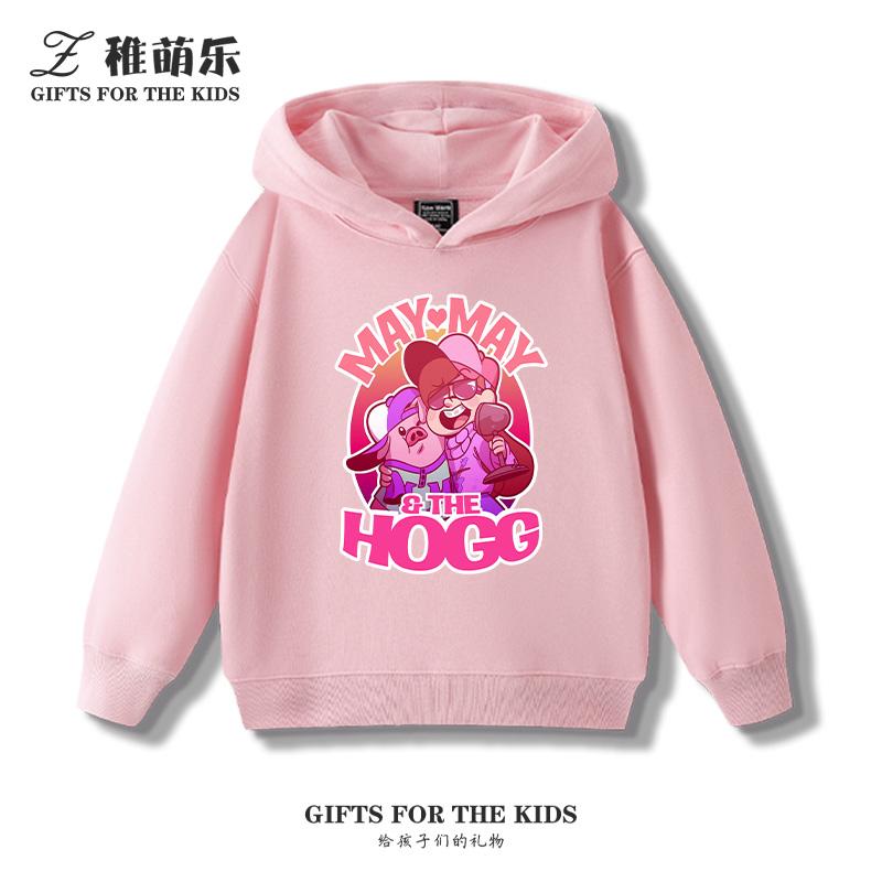 Gravity Falls Anime Fun Hooded Sweatshirt Boys Girls Children's Fall and Winter Padded Cute Casual Trend Warm Long Sleeve Top