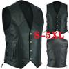 Herren Lederweste Mantel Motorrad Biker Lederweste Clubvest Chopper Weste