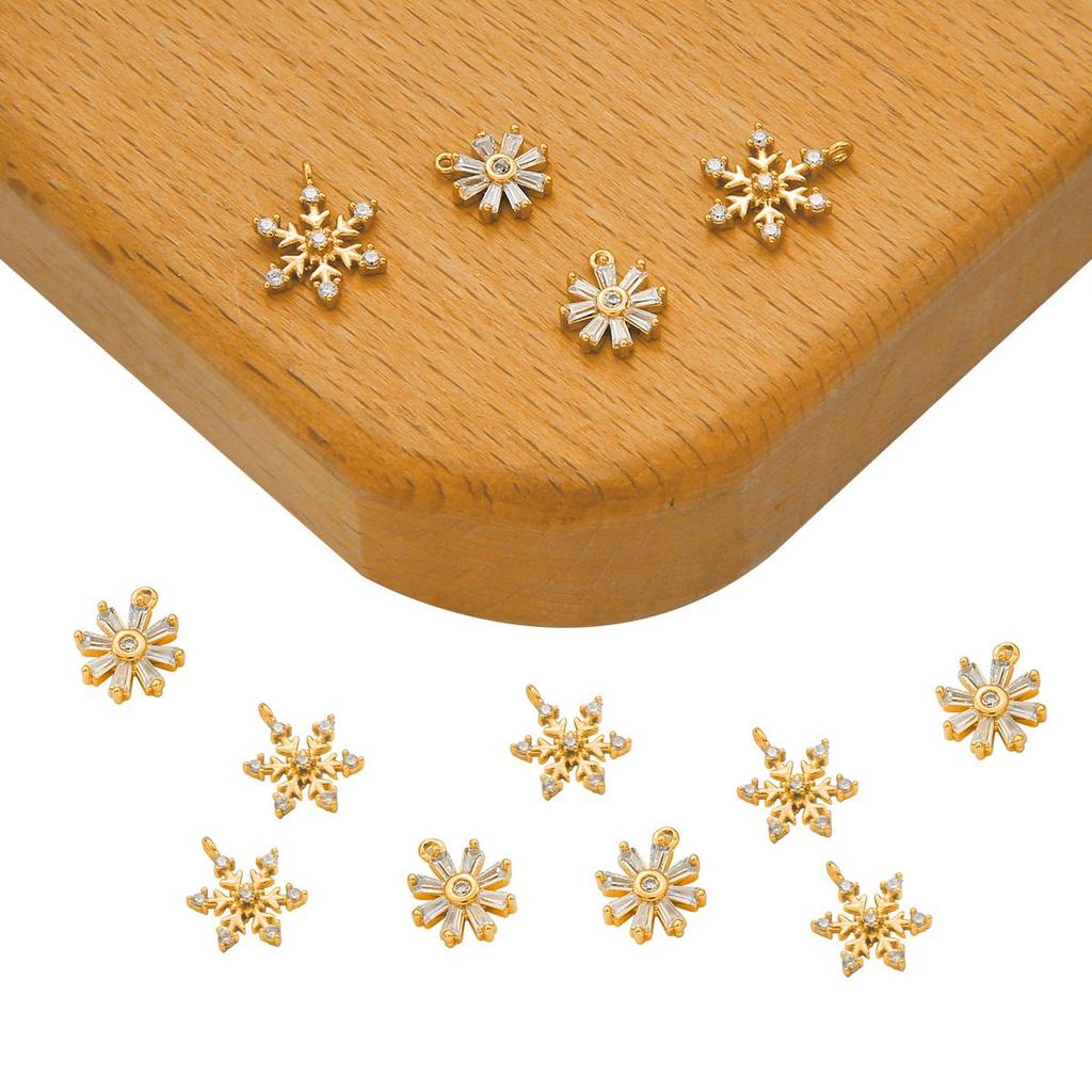 Copper Snow Flowers Charms Pendants DIY For Women Earring Making Supplies