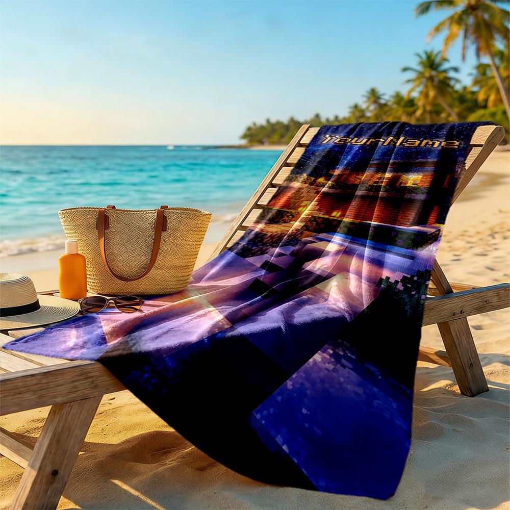 Minecraft Customizable Name Beach Towel Super Soft Microfiber Quickdry Fabric Portable for SwimmingBeachCamping Travel Beach AccessoriesGym