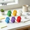 Small PLA Plastic Ornaments 3D Printed Unicorn Figurine with Knitted Texture, Cute Compact Colorful Rainbow Room Decor Animal Statue, Creative Desktop