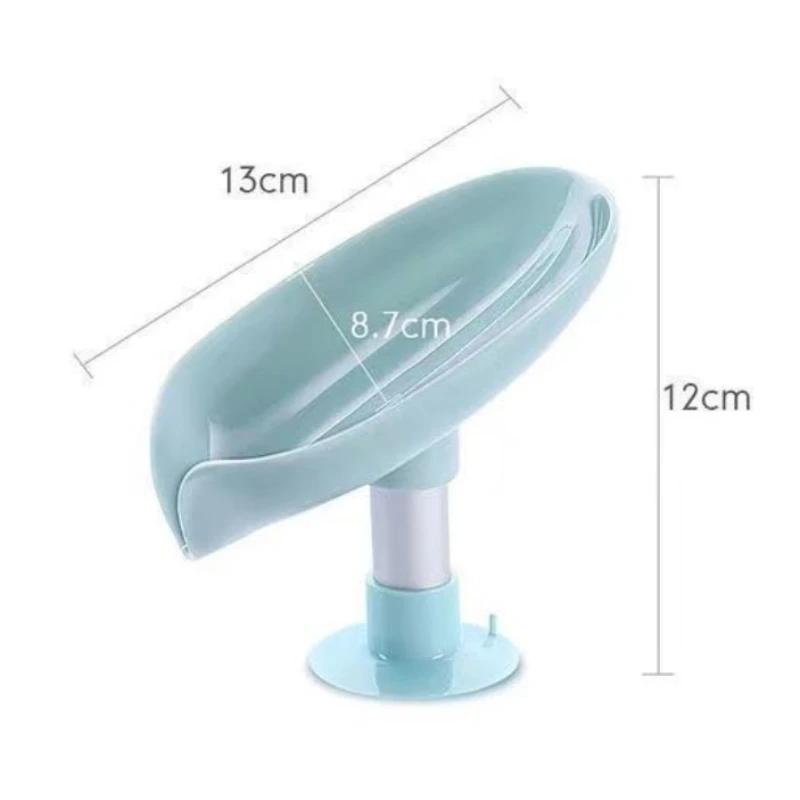 Leaf Shape Soap Box Drain Soap Holder Bathroom Accessories Suction Cup Soap Dish Tray Soap Dish for Bathroom Soap Container