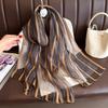 Brand Women Silk Scarf Female Stripe Foulard Femme Pashmina Shawls And Wrap Big Size Scaves Beach Towel Bandana Muslim Hijab