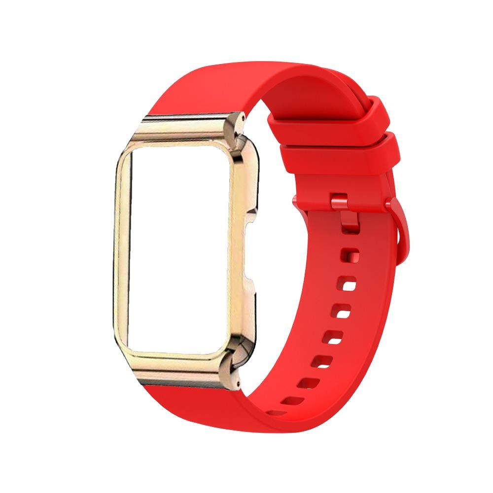 Silikonrem med metallskyddsfodral för Huawei Band 11 / Band 11 Pro Ersättningsarmband för Smartklocka