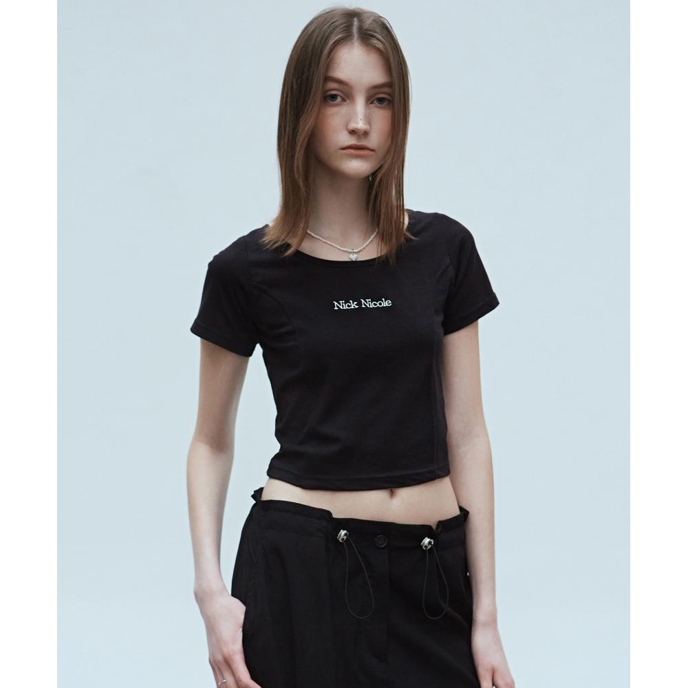

NICK&NICOLE УКОРОЧЕННАЯ ФУТБОЛКА NICOLE SLIM LINE_BLACK