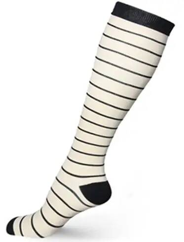 Compression Women Men Stockings Popular Love Pattern Stripe Lattice Star Compress Socks Running Sports Elastic Pressure