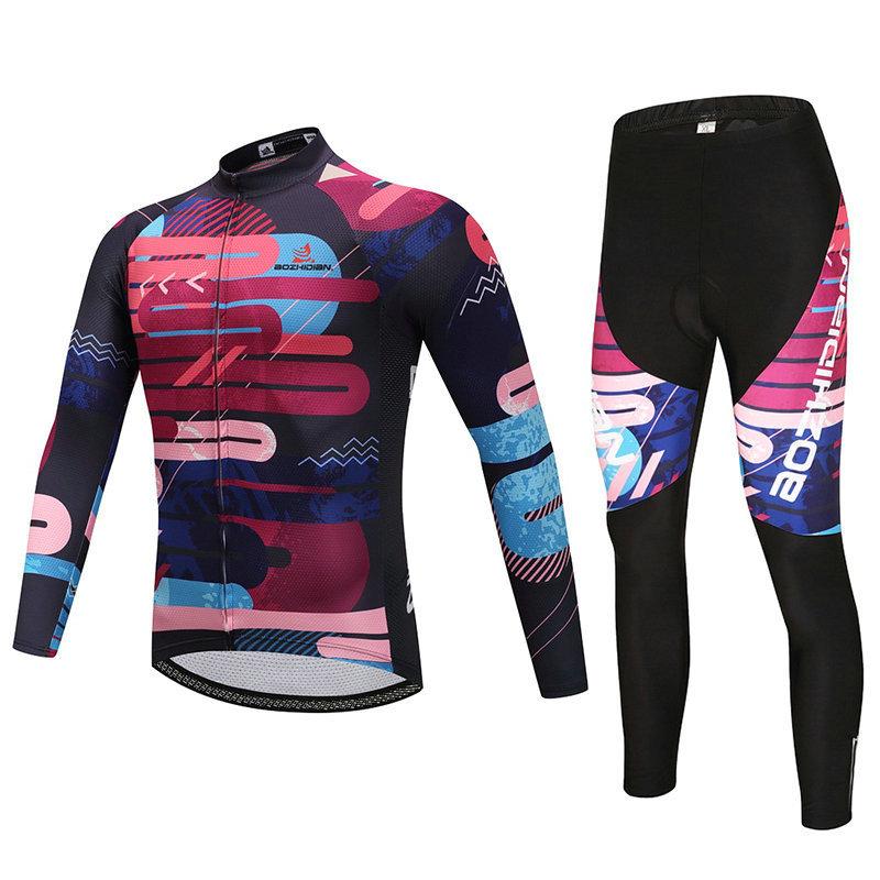 2026 Autumn Velvet Thin Cycling Suit, Long-sleeved Suit, Speed Skating Suit, Windproof and Warm Cycling Suit, Road Bike Cycling Equipment