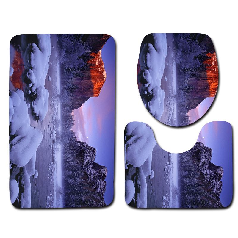 Bathroom Floor Mat Bathroom Mat Toilet Three-Piece Set