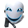 Black Ghost LED Sound-Control Mask - Luminous V Shape Halloween Prop