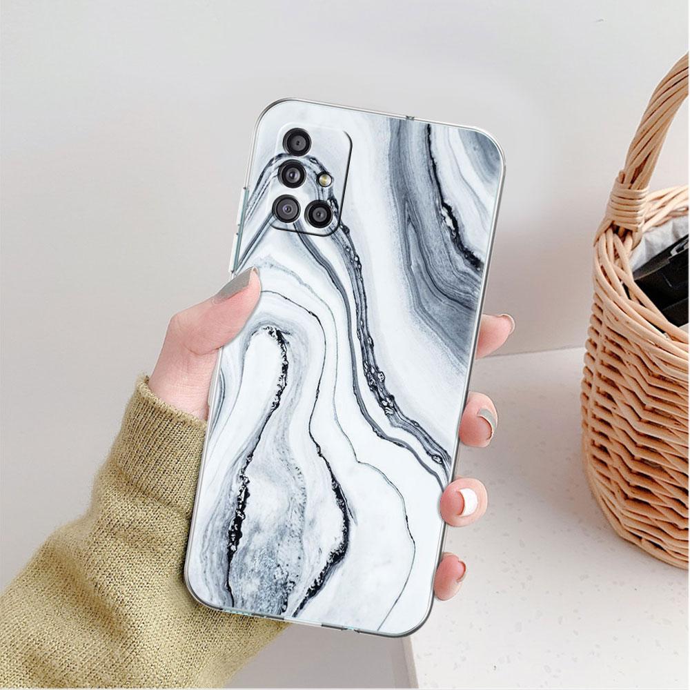 Marble Pattern Luxury Cool Clear Case For Samsung Galaxy A52 A12 A51 A32 A21s A71 A32 A22 A50 A70 A31 A72 5G Phone Cover