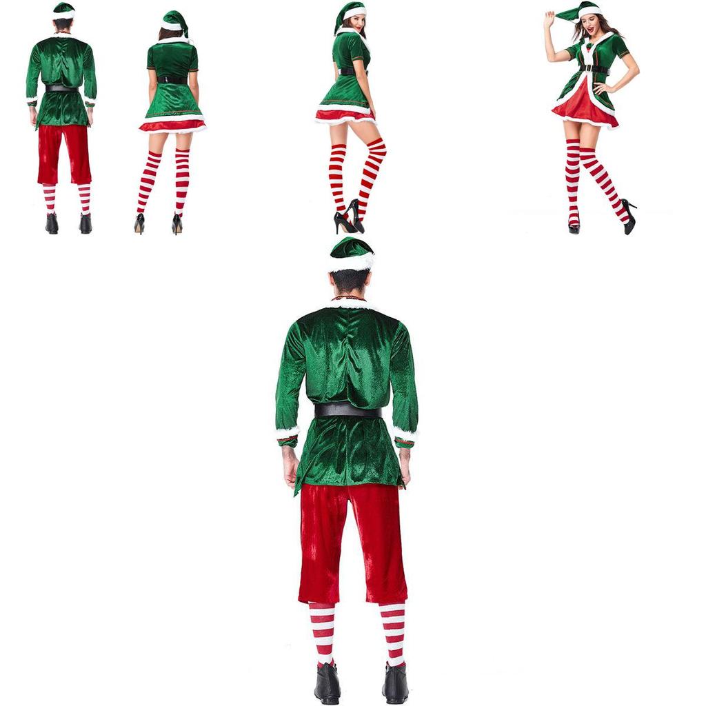 Vibrant Xmas Party Fancy Dress With Soft Touch Velvet Santa's Helper Costume