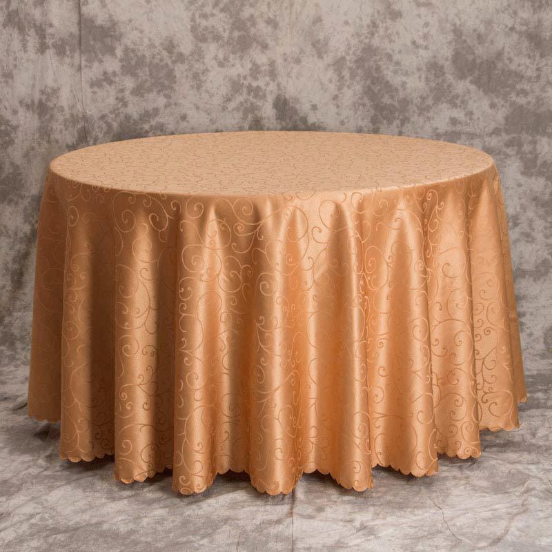 Verdickter runder Tischdeckenrock mit Jacquard-Blumenmuster für Hochzeiten und Bankette