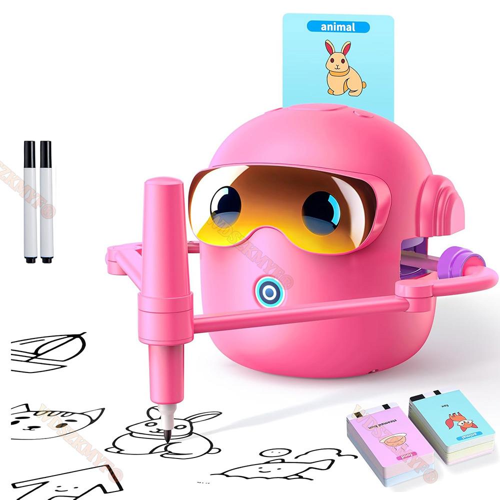 NEW Kids Drawing Robot with 100 Cards Interactive Educational Auto Drawing Robot for Boys Girls Preschool Learning