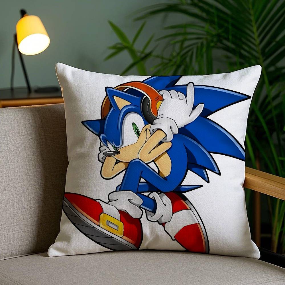 Cool Character S-Sonic-MT The Hedgehog Pillow Case Sofa And Living Room Decorative Cushion Covers Dust-proof And Mite-proof F