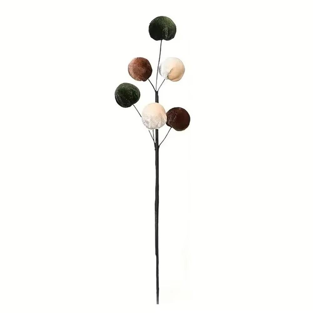 Velvet Material Foam Ball Ornaments Foam Core Handmade Artificial Christmas Tree Decoration Branches Pick 6 Balls Set