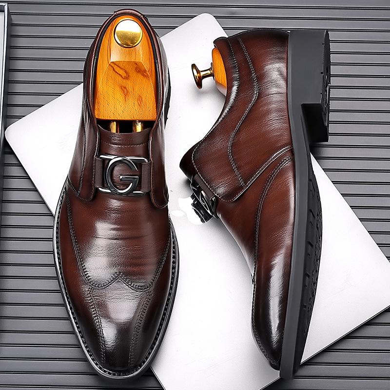 Fashion 2025 Spring Autumn New Men's Fashion Leather Shoes Designer Business Formal Casual Luxury Shoes Man Solid Color Dress Shoe Man