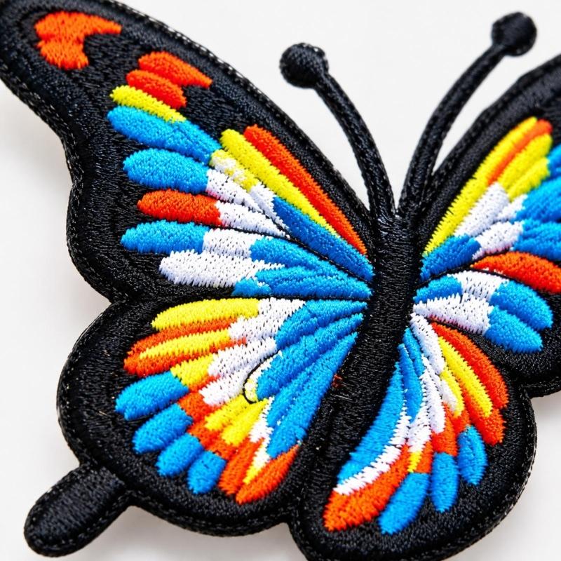 Butterfly Applique Designs with Embroidered Texture, 10 Assorted Appliques for Decorating Clothing, Shoes, Bags, and Fabric Craft Projects