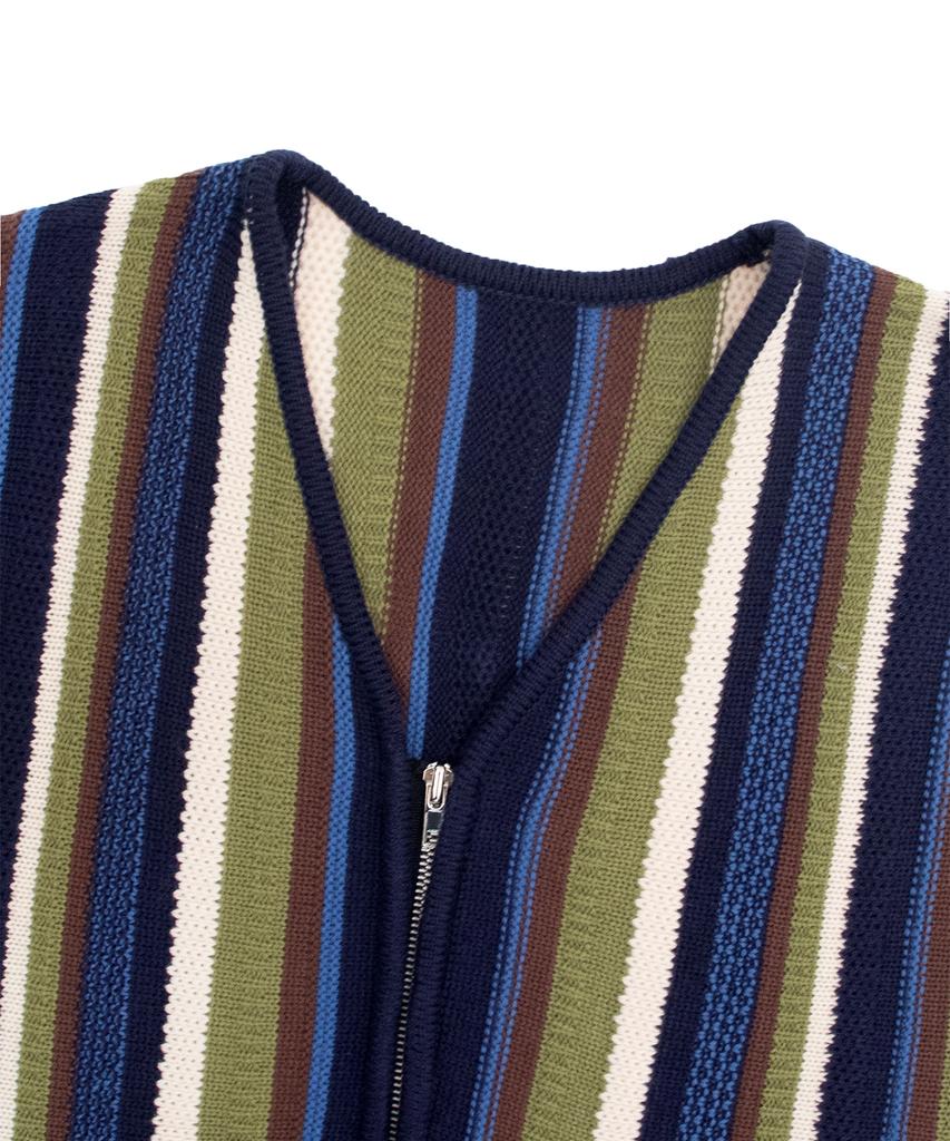 Cactusdonutmarket Vertical Stripe Knit Vest - Blue