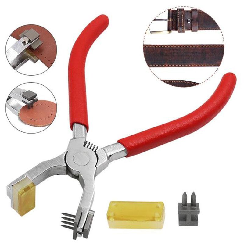 Universelles Leises Lederlochstanzer-Nähzangenwerkzeug Hand-Lederarmband Uhrenarmband Gürtel Lochwerkzeug zum Nähen von Löchern