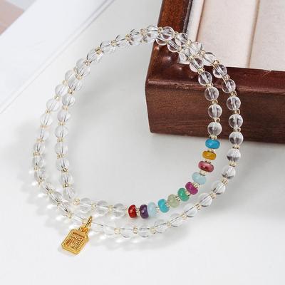 Kosmischer Schmuck Mehrlagiges Armband mit weißen Kristallperlen