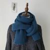 Korean version ins wool knitted scarf women's autumn and winter thickened warm scarf student solid color trendy red versatile model