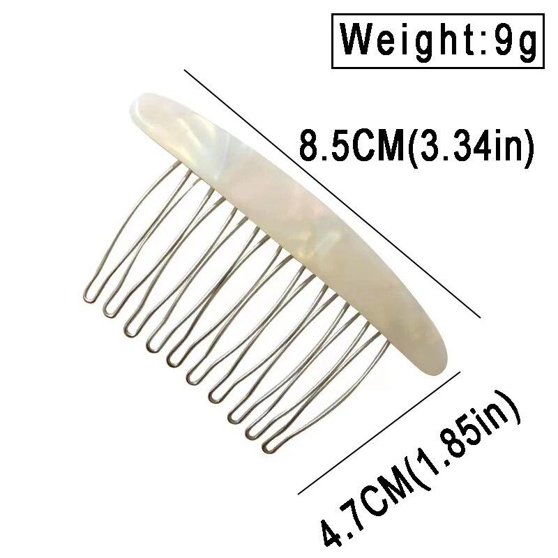 Exquisite Acetate Print Checkered Hair Comb Hairpin Vintage Side Hair Clip Hairgrip Fashion Hair Accessories For Women Headdress