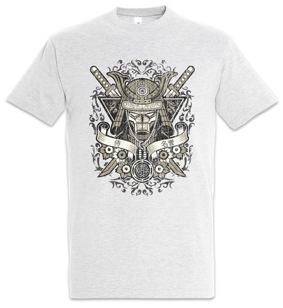 

Samurai Crossed Swords T-Shirt Mens Womens Tees Top Ninja Dakana Warrior Japan Helmet Armor S