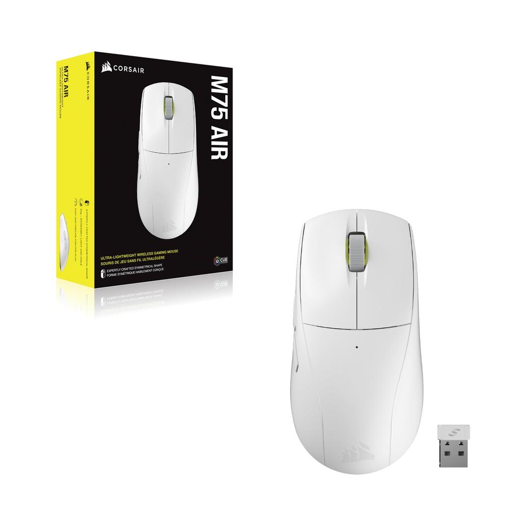 CORSAIR M75 AIR WIRELESS Ultra-Lightweight Wireless Gaming Mouse, White, CH-931D101-AP