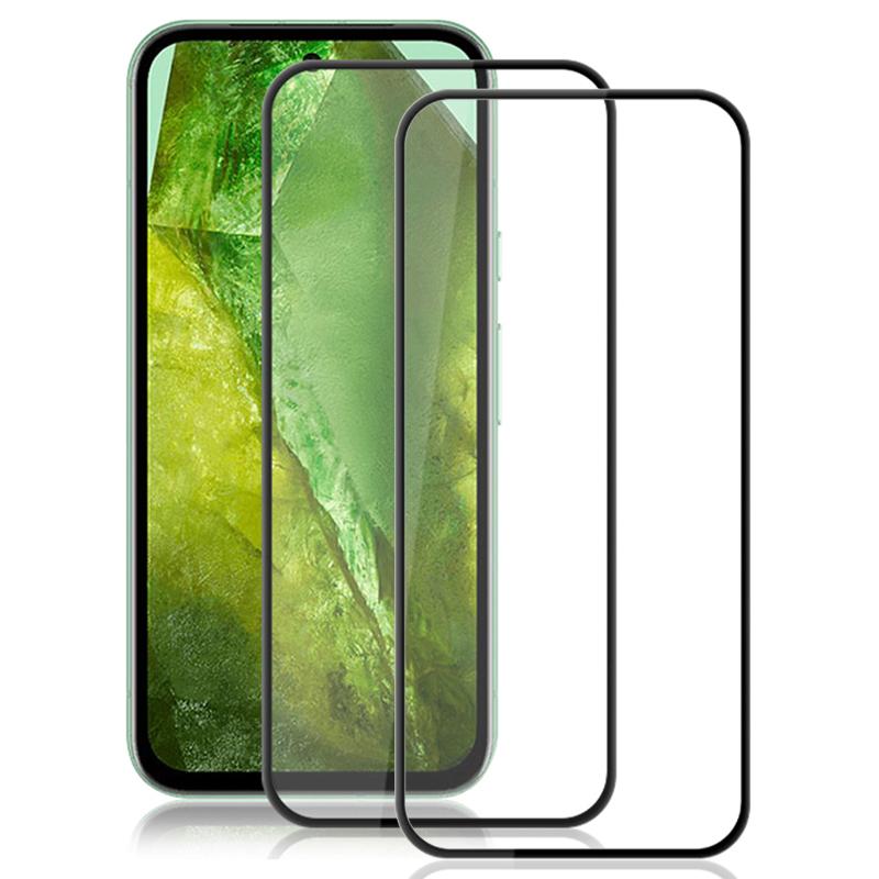 AMORUS 2 stk For Google Pixel 8a Silketrykket skjermbeskytter Full lim Herdet glassfilm