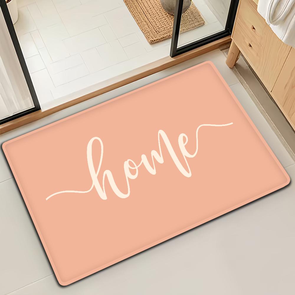 H-Home Cute Welcome Cozy Door Mat Bath Microfiber Decorative Versatile Flannel Floor Mat Quick Dry Absorbent Non-slip Sole