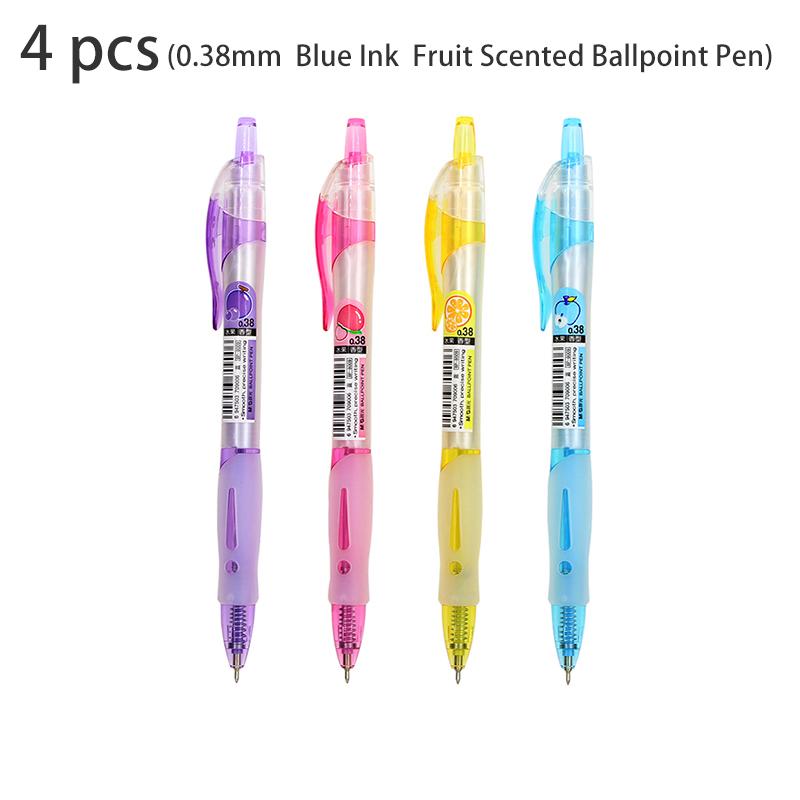 

M&G 4/8pcs 0.38mm Blue Ink Fruit Scented Ballpoint Pens School Student Supplies Office Supplies Stationery Signing Pen Gift 4pcs синий
