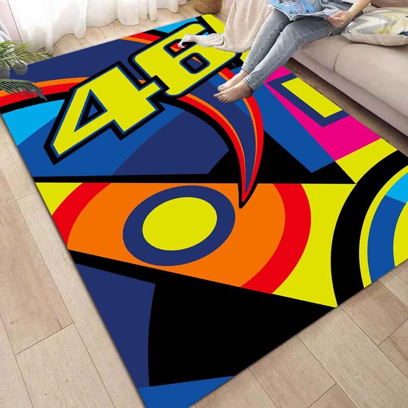 Tappetino da Pavimento Tappeto da Salotto Tappeto da Corsa Moto The Doctor Nero Giallo Pista da Corsa con Numero 46 Design Dinamico Decorazione per la Casa