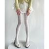 Women Elegant Hollowed Out Lace Solid Pantyhose Stockings Japanese Style Vintage Flower Jacquard Mesh Tights Leggings