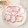 6Pcs Hair Ropes Braided Design Faux Pearls Bow Decor Hair Ties Soft Fabric High Elasticity No Damage Hair Bands Ponytail Holder Hair Accessories