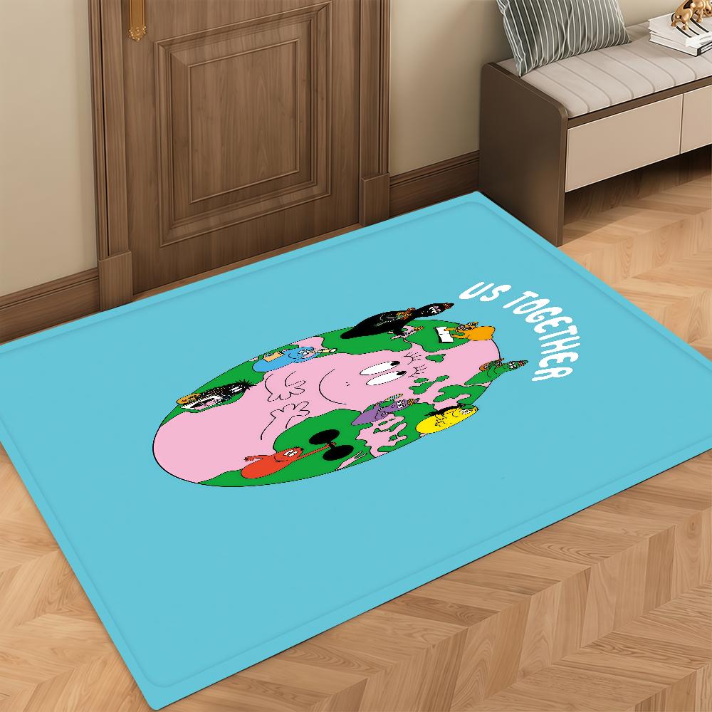 Door Mat Bedside Entrance Bath Floor B-Barbapapa Decoration Corridor Cartoon Door Mat Carpet Living Room Cute Balcony