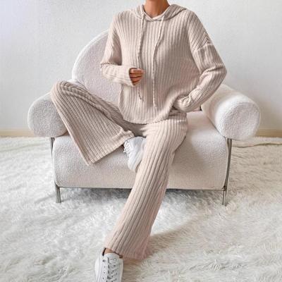 Women's Autumn/Winter 2023 Casual Knitted Hoodie and Pants Set