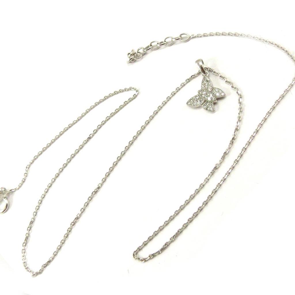 Altesse [K6412] - White 'Butterfly' Silver Necklace