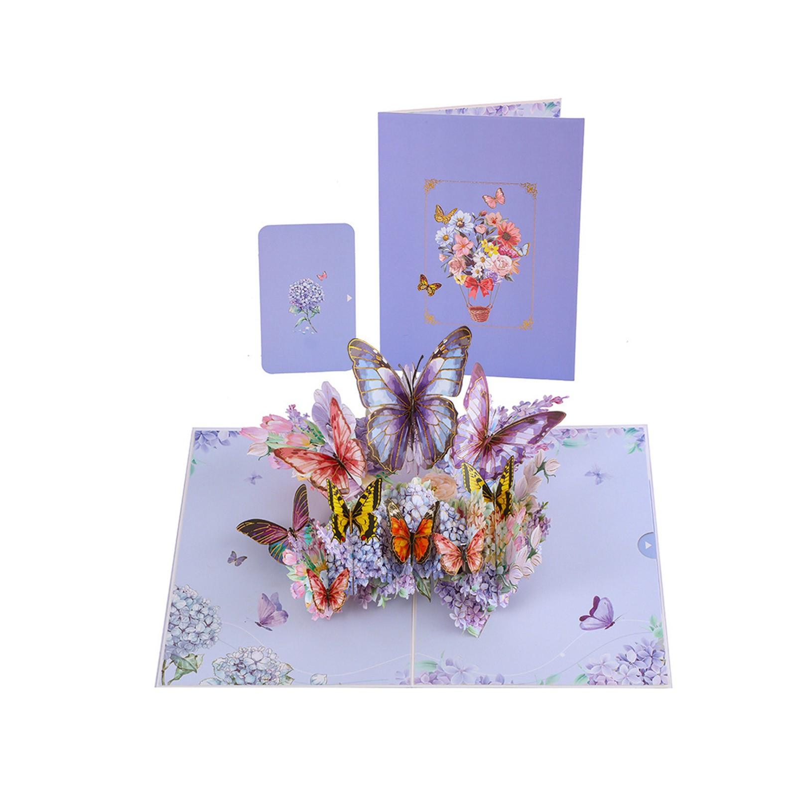 

3D-букет из бабочек ко Дню матери, складная поздравительная открытка, бумажная скульптура, цветочный фестиваль, подарок-благословение ко Дню учителя One Size
