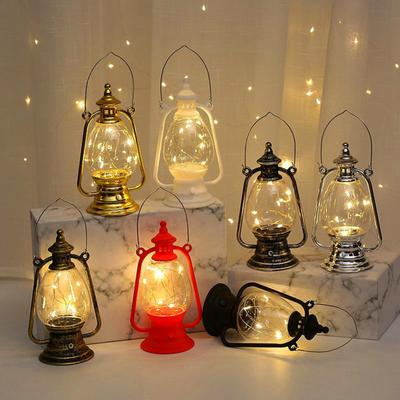 Lámpara de Aceite LED Retro Linterna Vela Electrónica Multifuncional Adornos Colgantes Creativos
