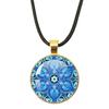 Klassische Lebensblume Seilkette Glasanhänger Halsketten Mandala Elegante und komplexe Muster Halsketten Damen Cabochon Schmuck
