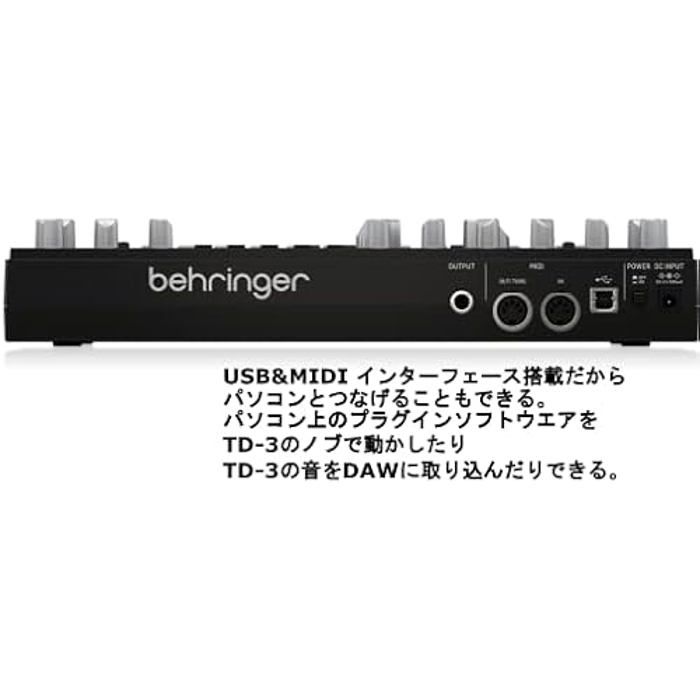 Synthétiseur de Basse - BEHRINGER - TD-3-BK - Analogique Vintage - VCO, VCF, Séquenceur 16 Pas