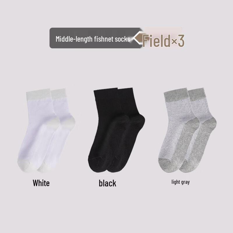 LangSha Women s Breathable Cotton Mid-Calf Socks (3-Pair Pack)